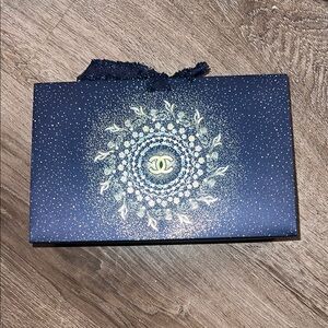 Chanel Midnight Blue Box with Gold Design